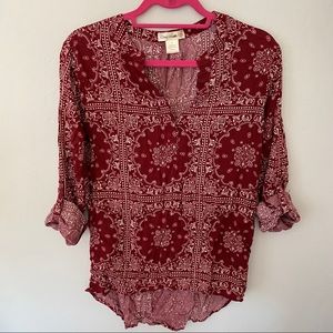 Maroon Bohemian Printed Blouse